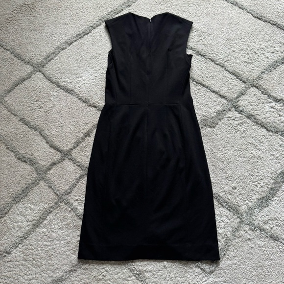 MM Lafleur The Katie Dress Black Stretch Ponte Knit Sheath Zipper Slit classy 6 - Picture 11 of 11